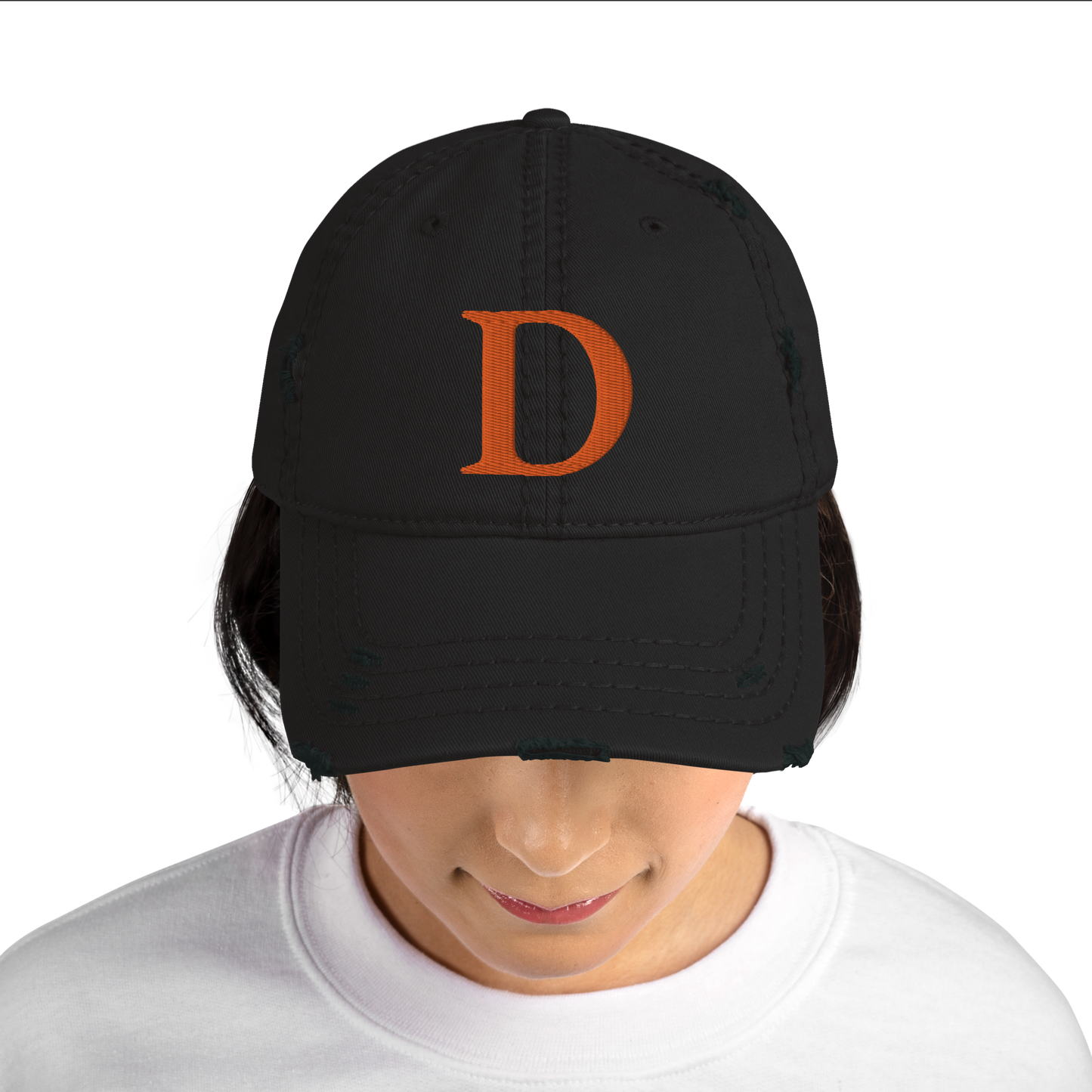 Detroit 'Old French D' Distressed Dad Hat | Orange Embroidery