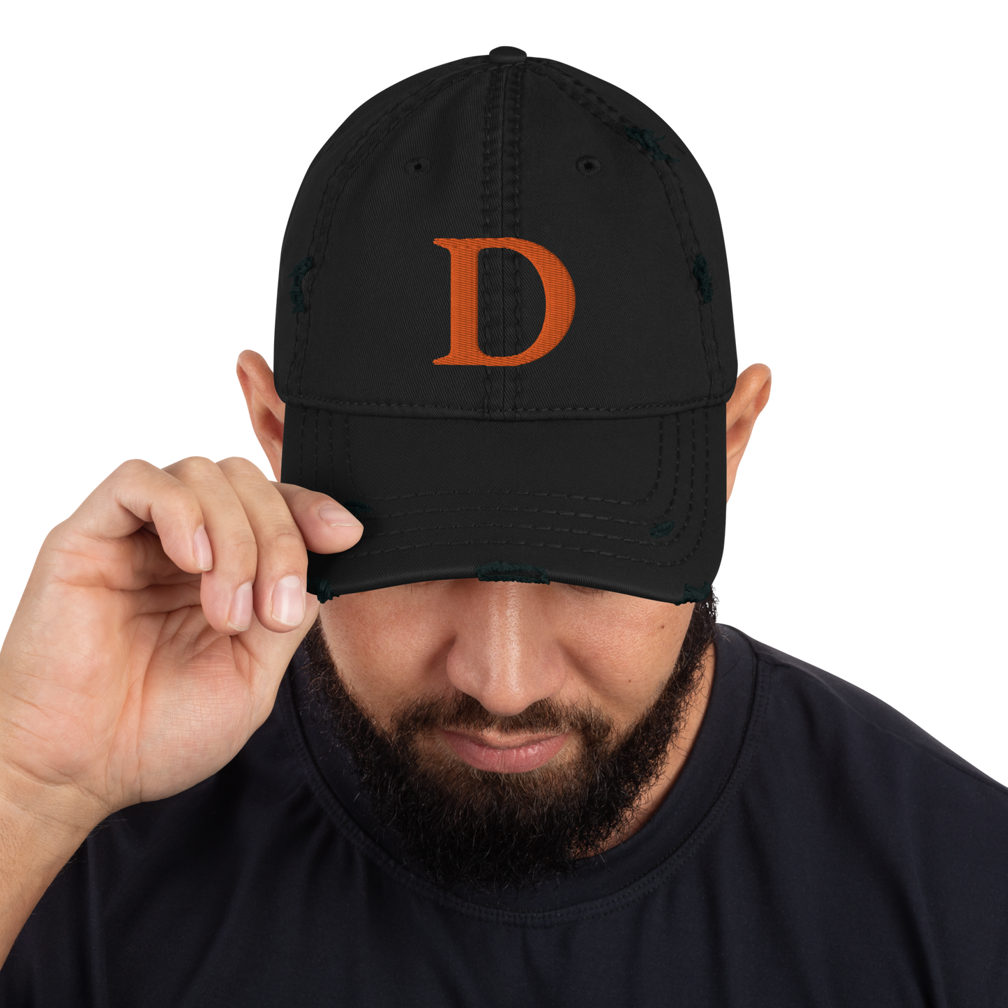 Detroit 'Old French D' Distressed Dad Hat | Orange Embroidery