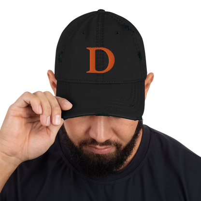 Detroit 'Old French D' Distressed Dad Hat | Orange Embroidery