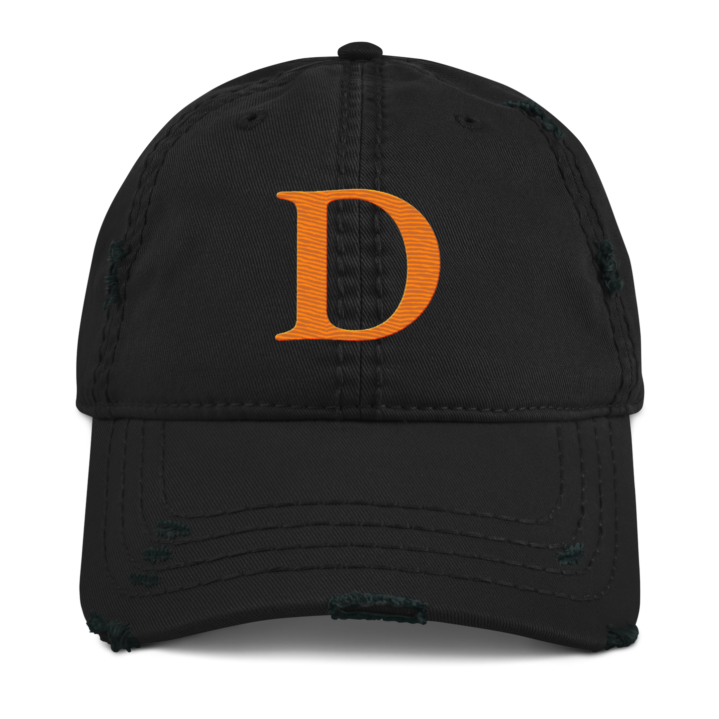 Detroit 'Old French D' Distressed Dad Hat | Orange