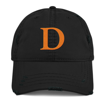 Detroit 'Old French D' Distressed Dad Hat | Orange