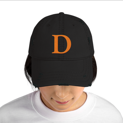 Detroit 'Old French D' Distressed Dad Hat | Orange