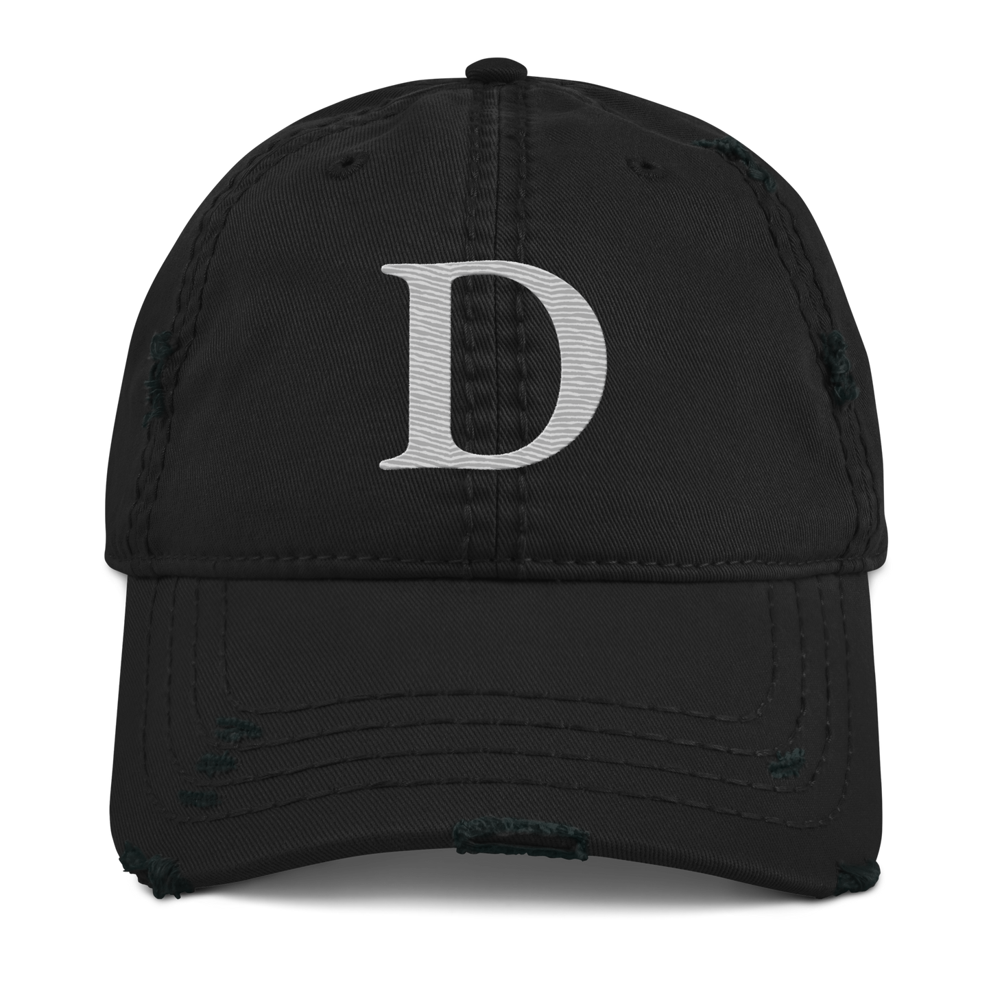 Detroit 'Old French D' Distressed Dad Hat | Platinum