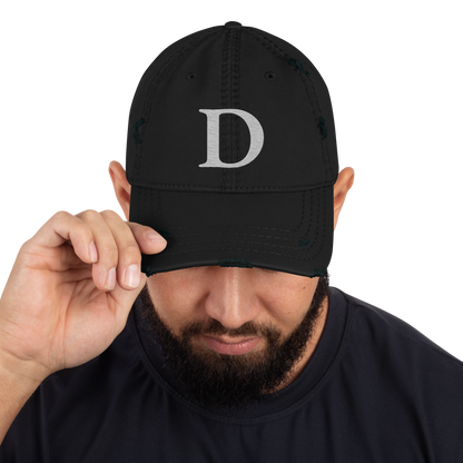 Detroit 'Old French D' Distressed Dad Hat | Platinum