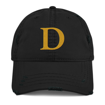 Detroit 'Old French D' Distressed Dad Hat | Gold