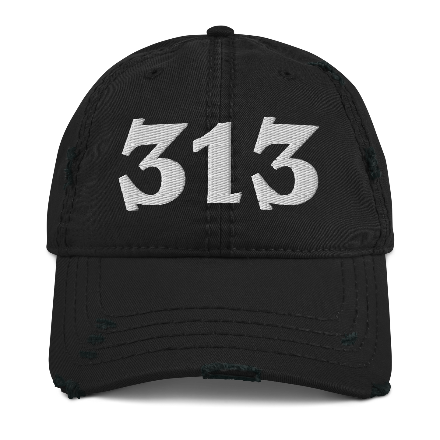 Detroit '313' Distressed Dad Hat (Angry Font)