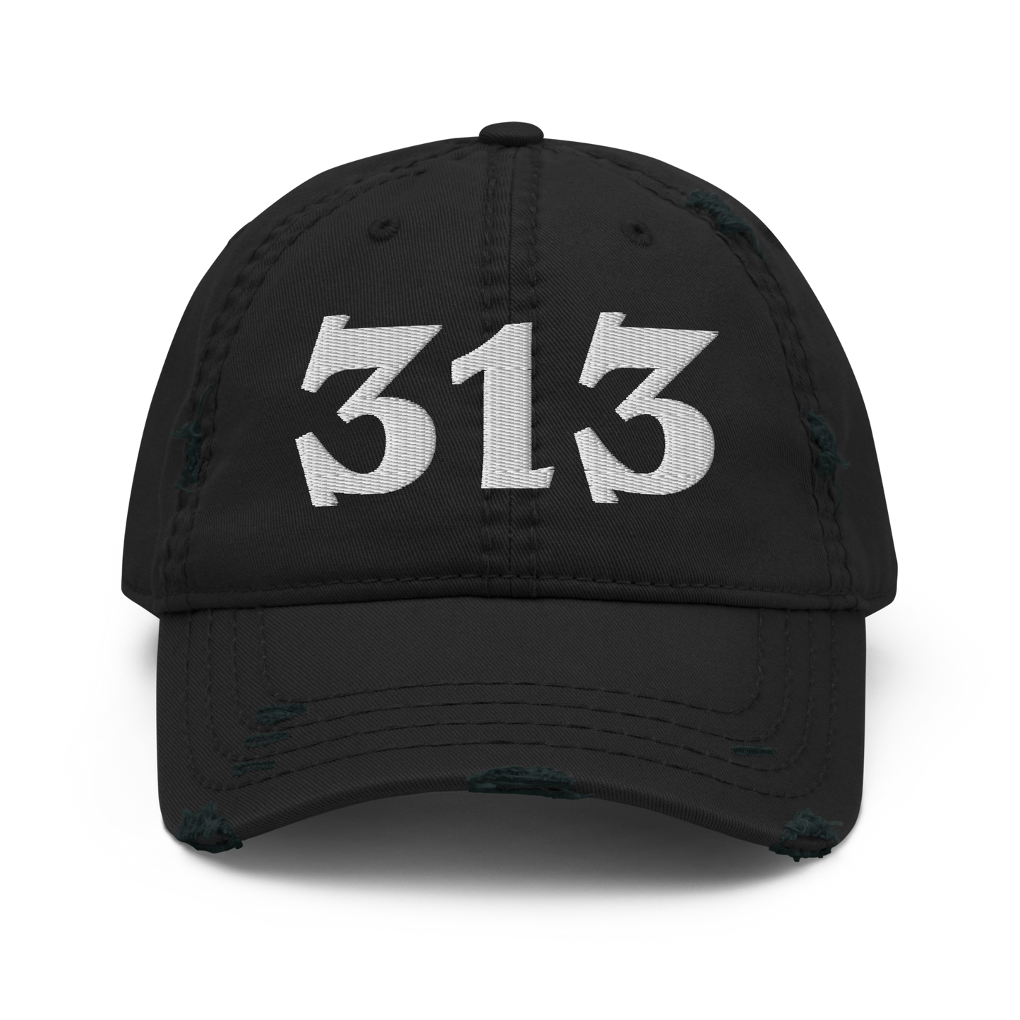 Detroit '313' Distressed Dad Hat (Angry Font)