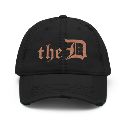 Detroit 'The D' Distressed Dad Hat | Copper