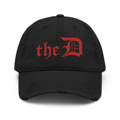 Detroit 'The D' Distressed Dad Hat | Aliform Red