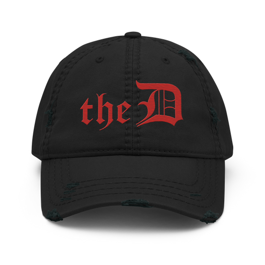 Detroit 'The D' Distressed Dad Hat | Aliform Red