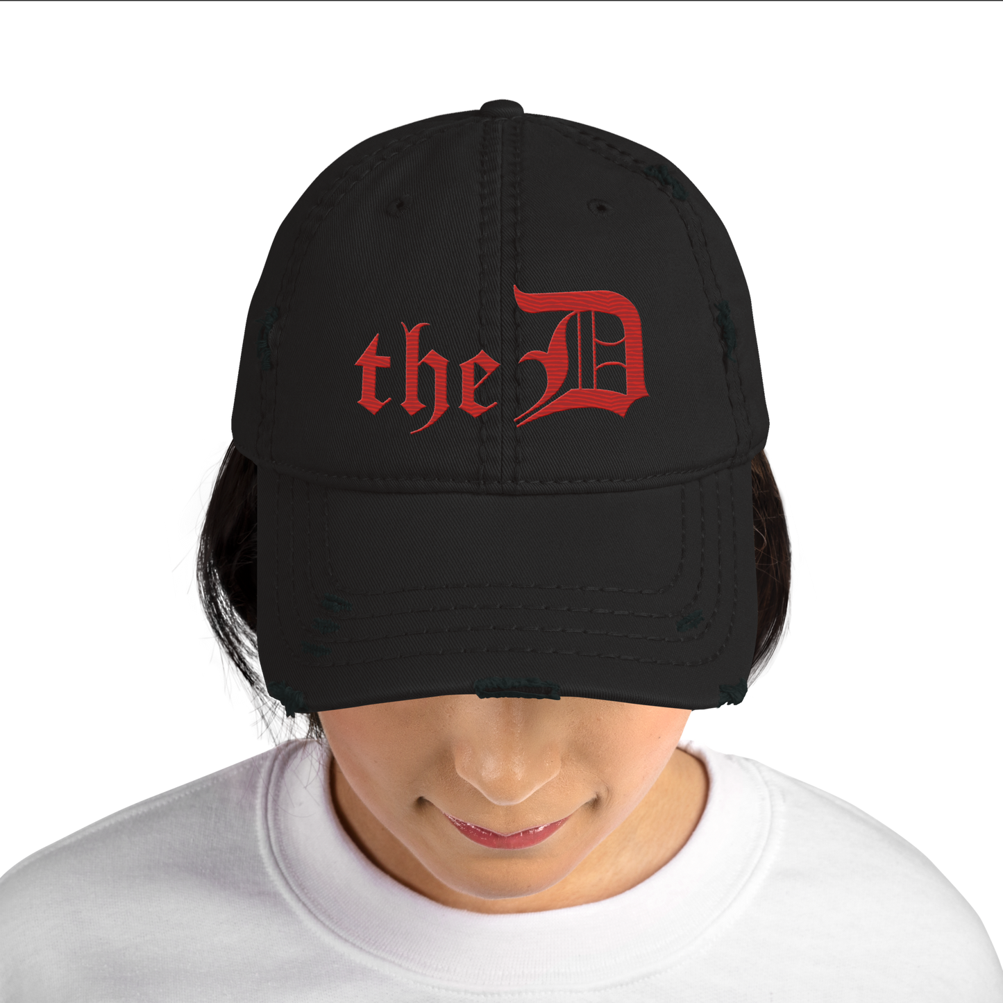 Detroit 'The D' Distressed Dad Hat | Aliform Red