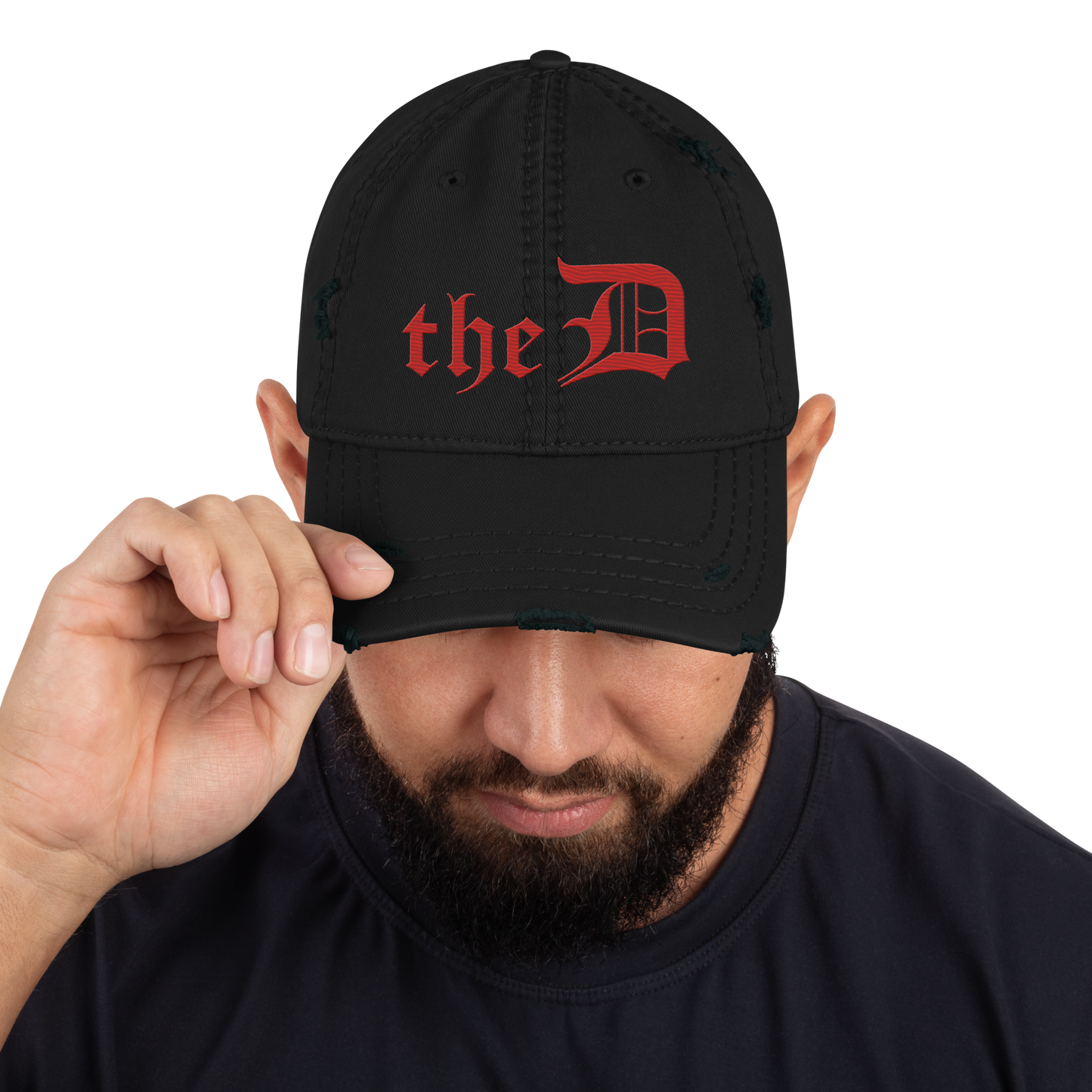 Detroit 'The D' Distressed Dad Hat | Aliform Red