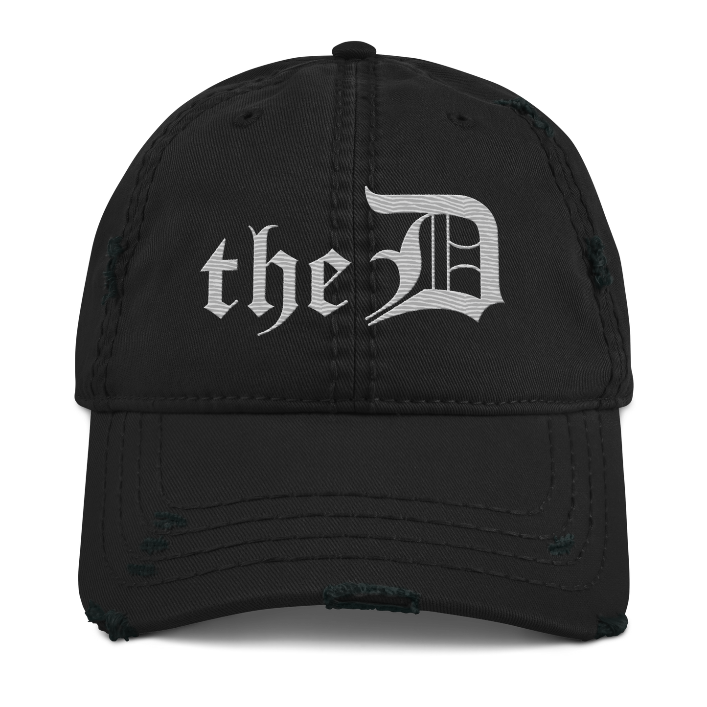 Detroit 'The D' Distressed Dad Hat | Platinum