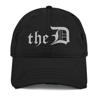 Detroit 'The D' Distressed Dad Hat | Platinum