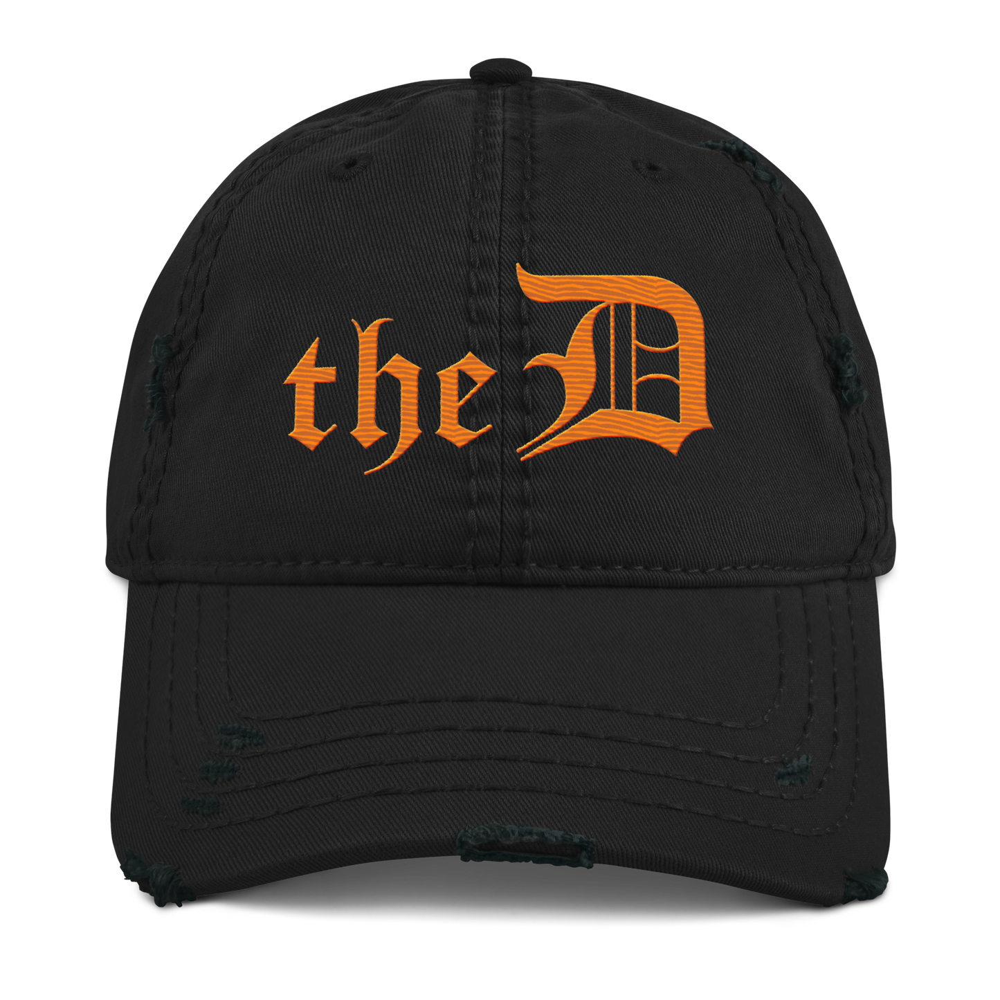 Detroit 'The D' Distressed Dad Hat | Orange