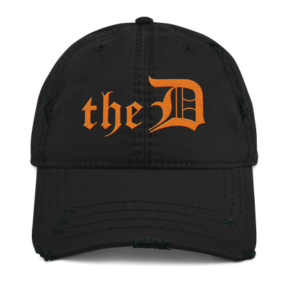 Detroit 'The D' Distressed Dad Hat | Orange