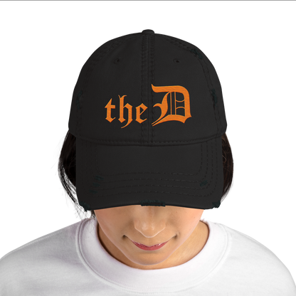 Detroit 'The D' Distressed Dad Hat | Orange