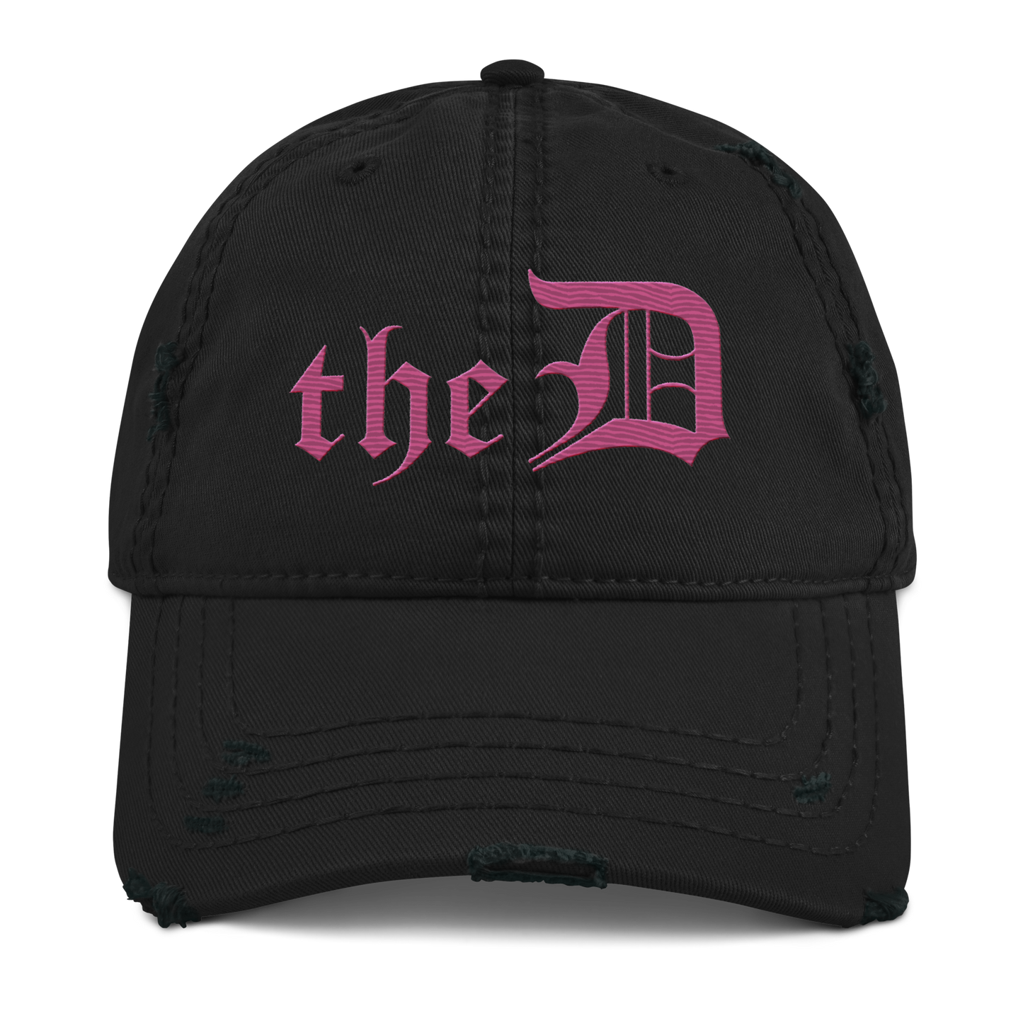 Detroit 'The D' Distressed Dad Hat | Apple Blossom Pink