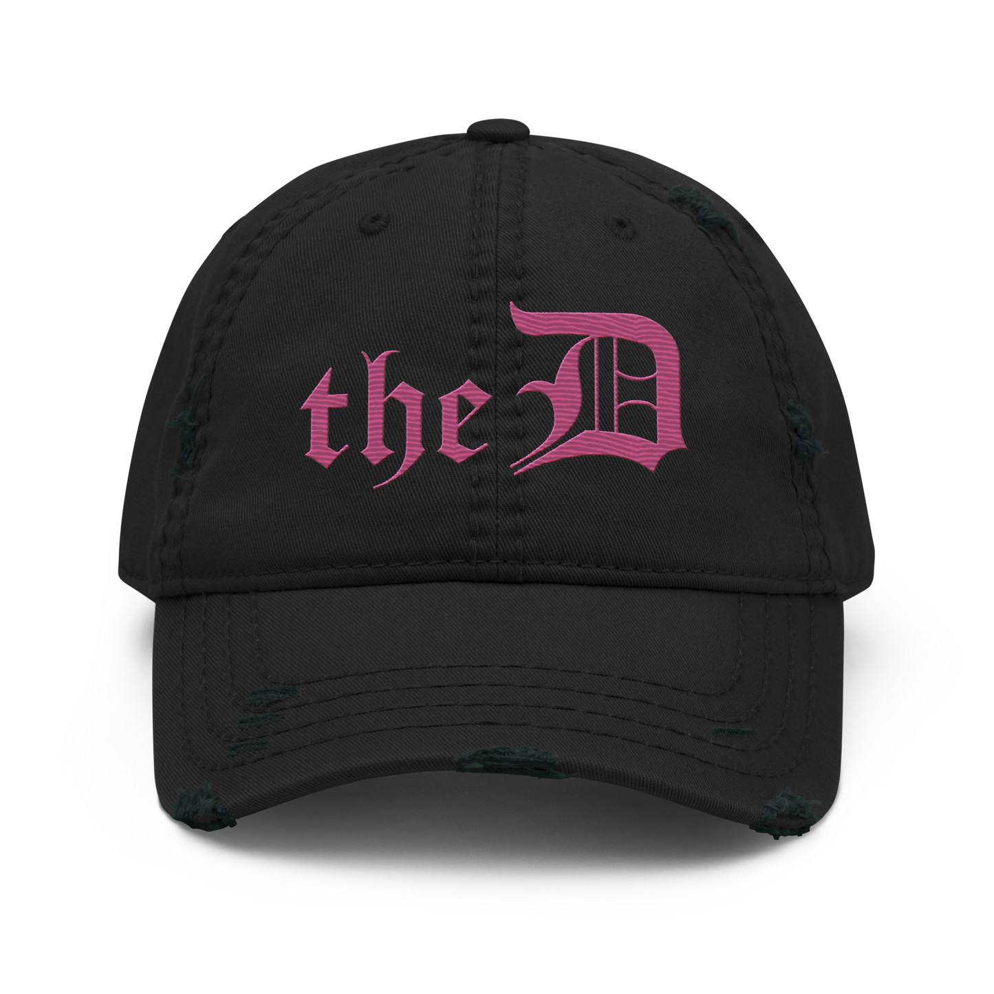 Detroit 'The D' Distressed Dad Hat | Apple Blossom Pink