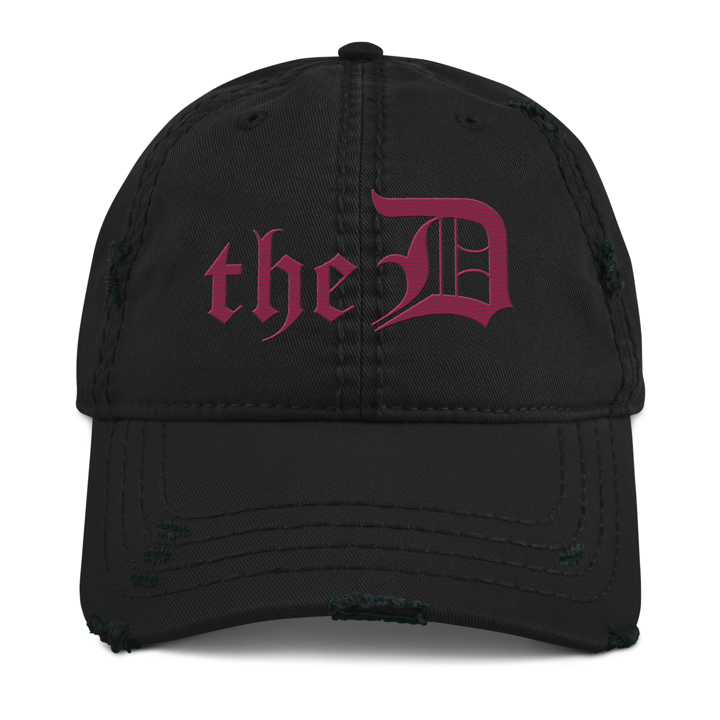 Detroit 'The D' Distressed Dad Hat | Ruby Red