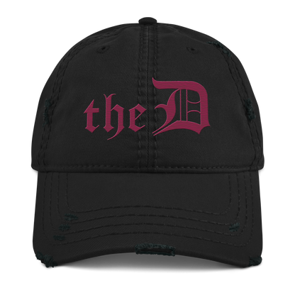 Detroit 'The D' Distressed Dad Hat | Ruby Red