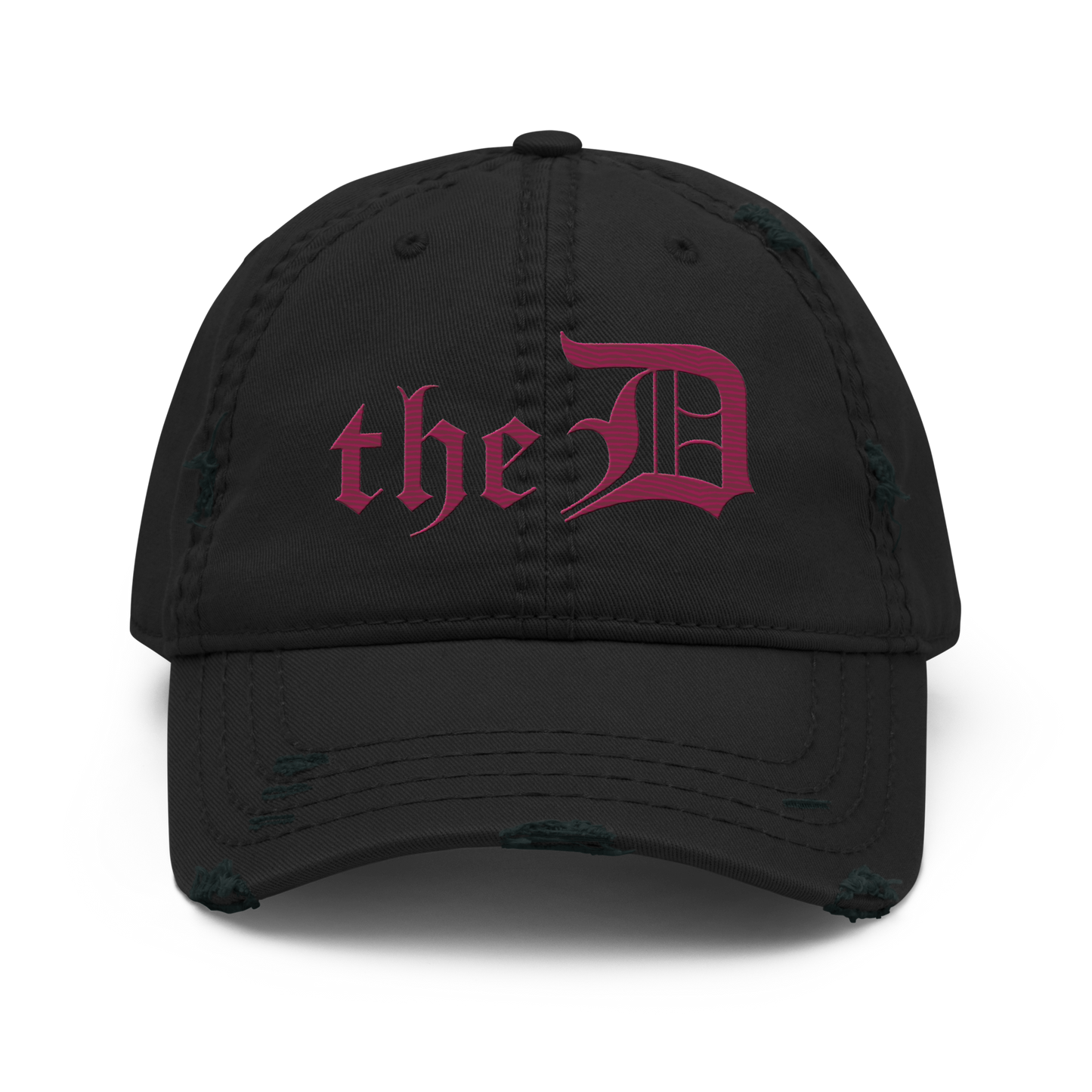 Detroit 'The D' Distressed Dad Hat | Ruby Red