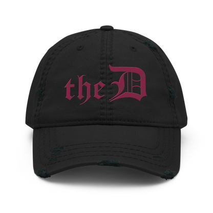 Detroit 'The D' Distressed Dad Hat | Ruby Red