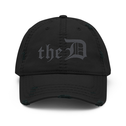 Detroit 'The D' Distressed Dad Hat | Iron Ore Grey