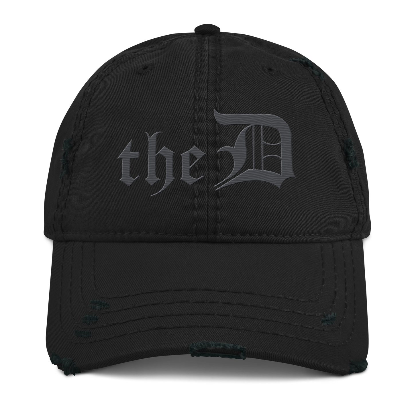 Detroit 'The D' Distressed Dad Hat | Iron Ore Grey