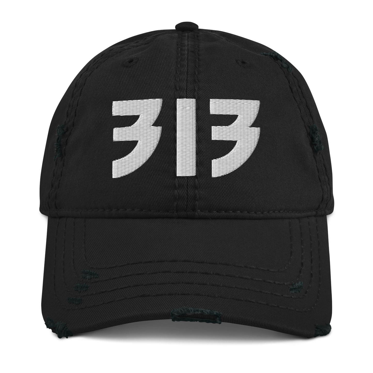 Detroit '313' Distressed Dad Hat (Glam Font)