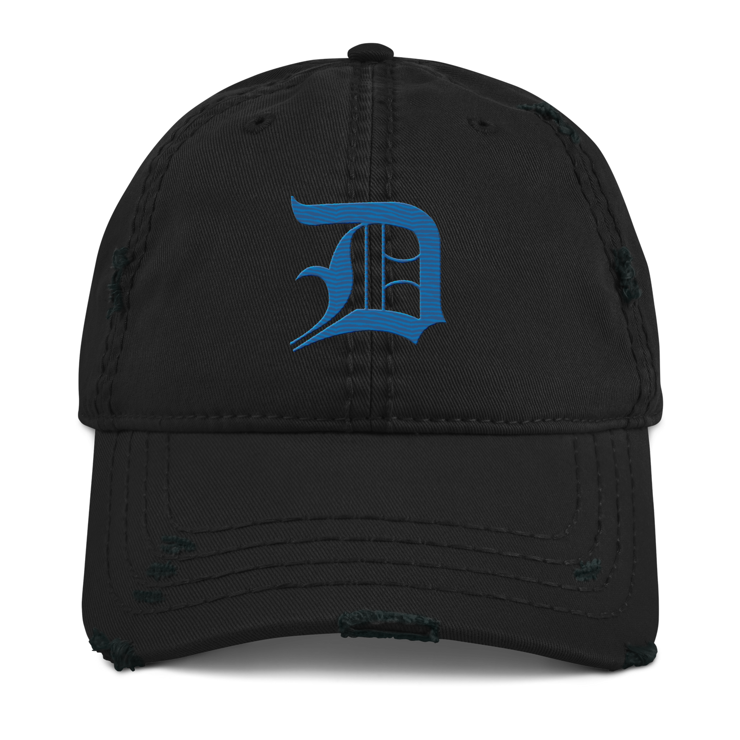 Detroit 'Old English D' Distressed Dad Hat (Azure)