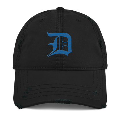 Detroit 'Old English D' Distressed Dad Hat (Azure)