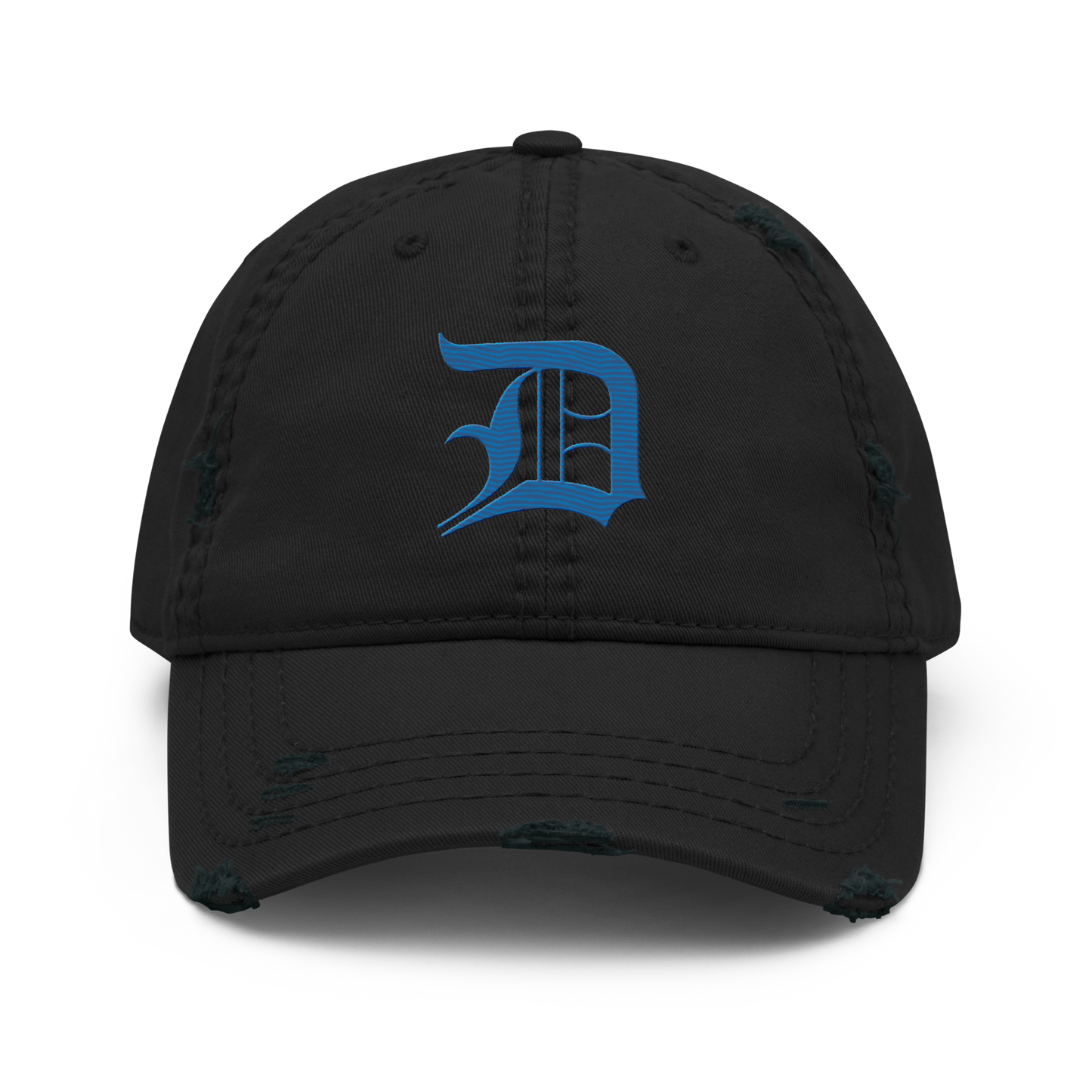 Detroit 'Old English D' Distressed Dad Hat (Azure)