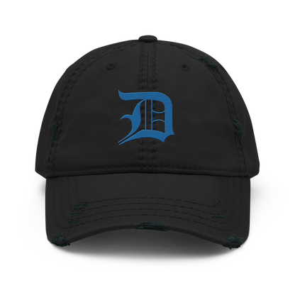 Detroit 'Old English D' Distressed Dad Hat (Azure)