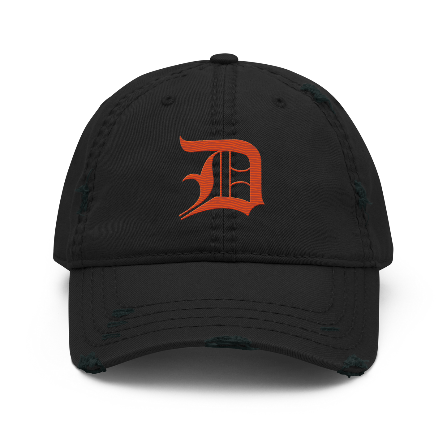 Detroit 'Old English D' Distressed Dad Hat (Maple Leaf Orange)