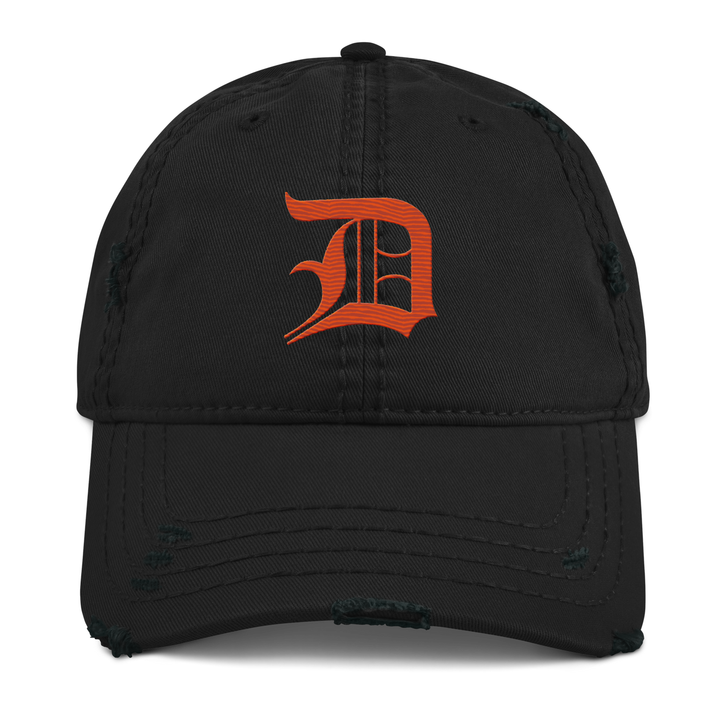 Detroit 'Old English D' Distressed Dad Hat (Maple Leaf Orange)