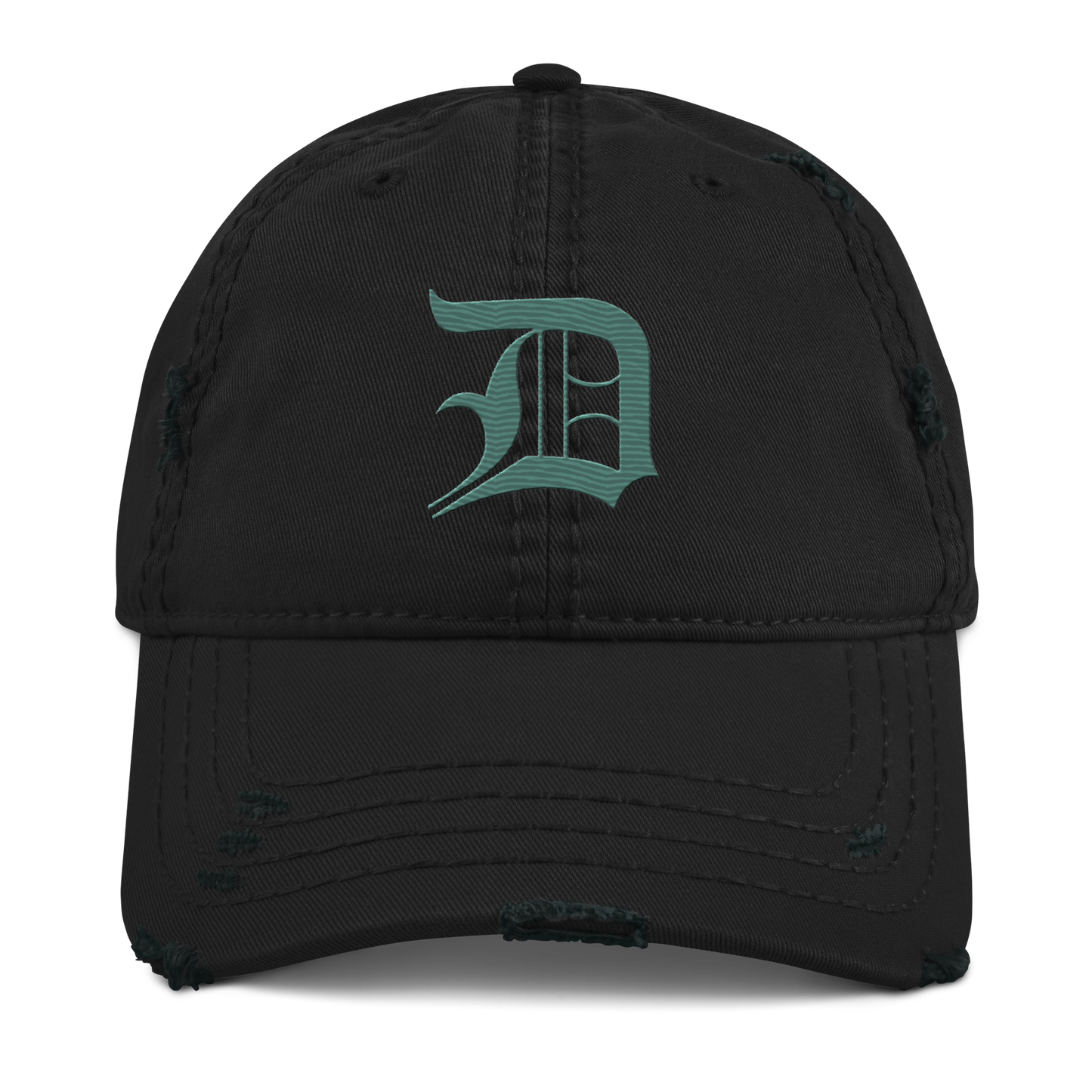 Detroit 'Old English D' Distressed Dad Hat (Copper Green)