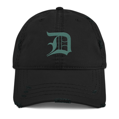 Detroit 'Old English D' Distressed Dad Hat (Copper Green)