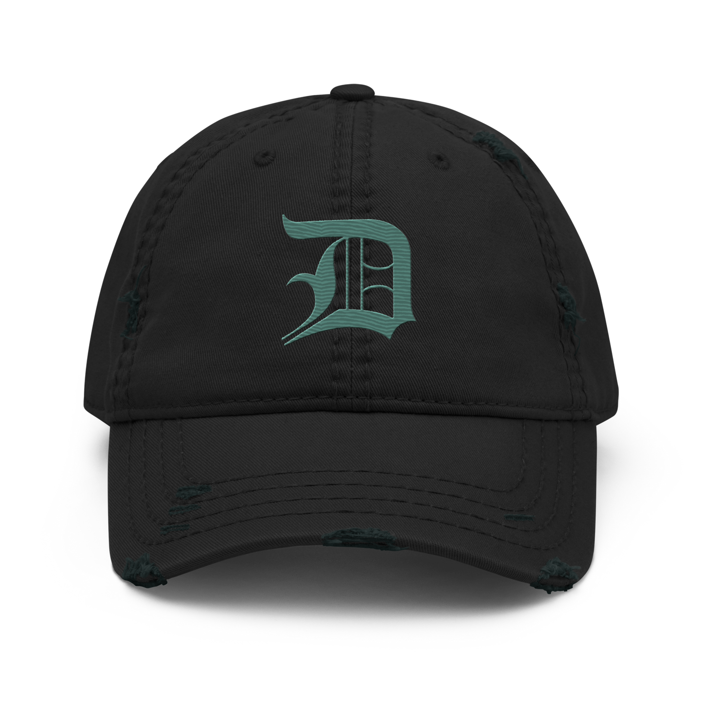 Detroit 'Old English D' Distressed Dad Hat (Copper Green)