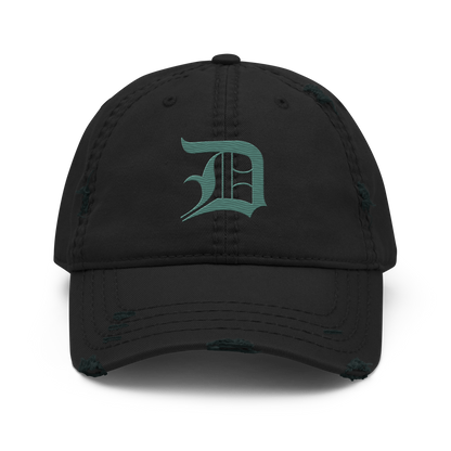 Detroit 'Old English D' Distressed Dad Hat (Copper Green)