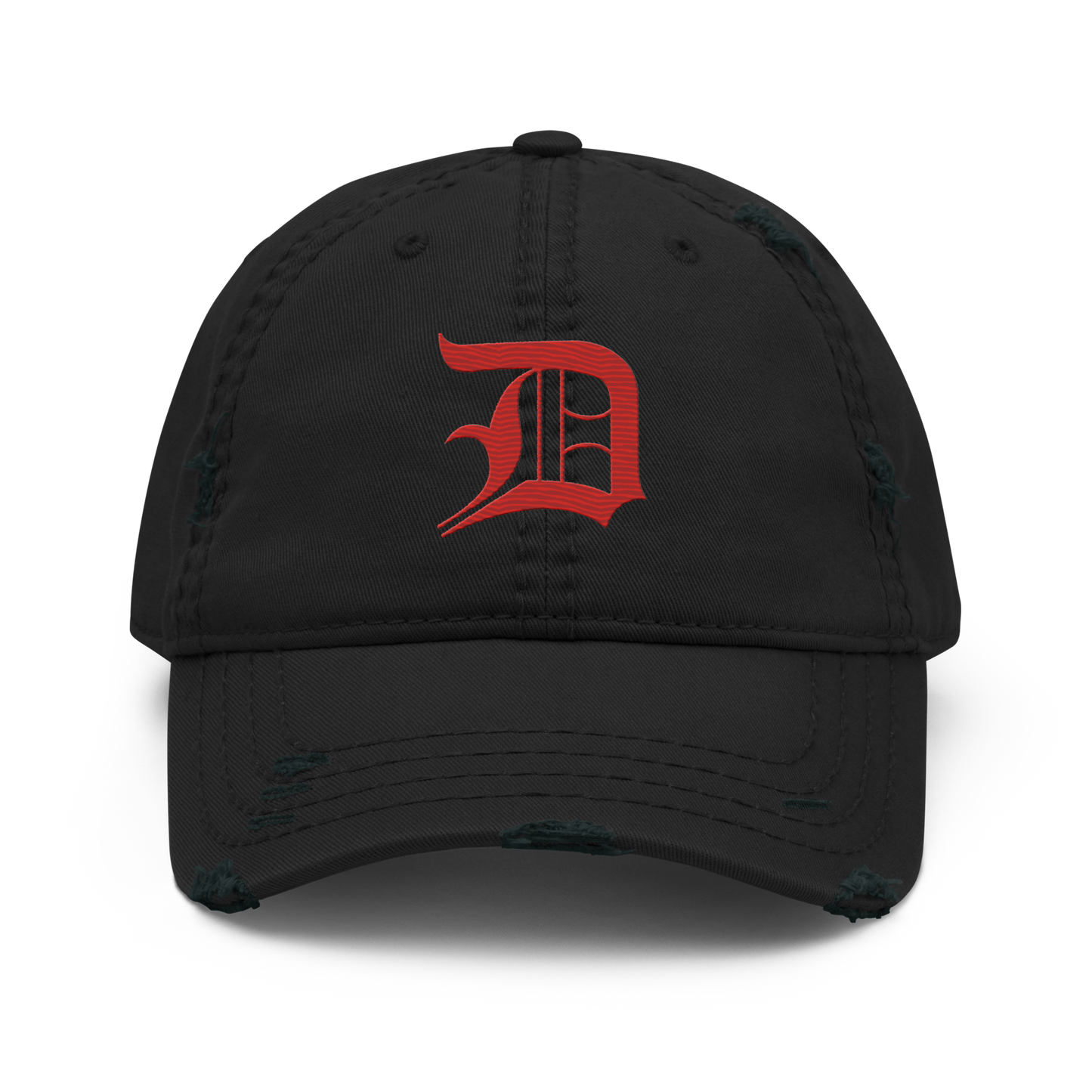 Detroit 'Old English D' Distressed Dad Hat (Aliform Red)