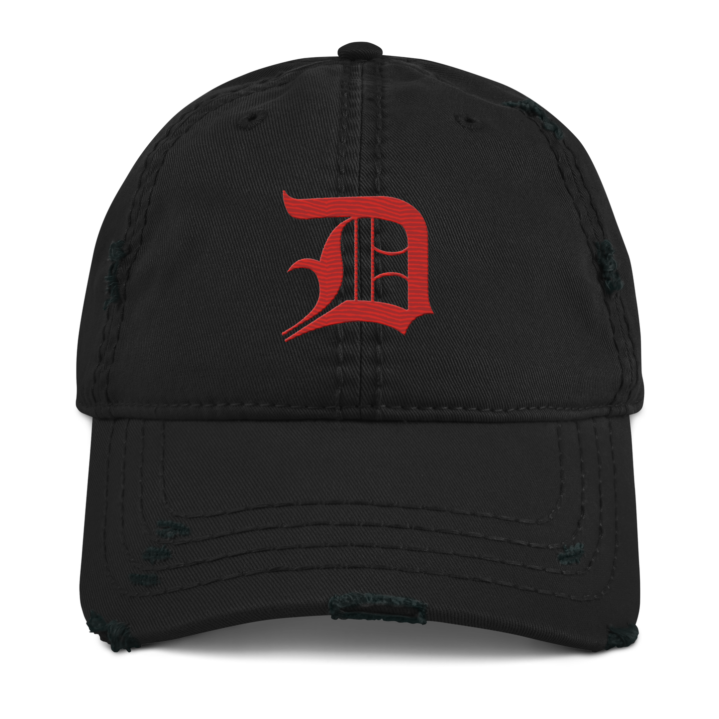 Detroit 'Old English D' Distressed Dad Hat (Aliform Red)