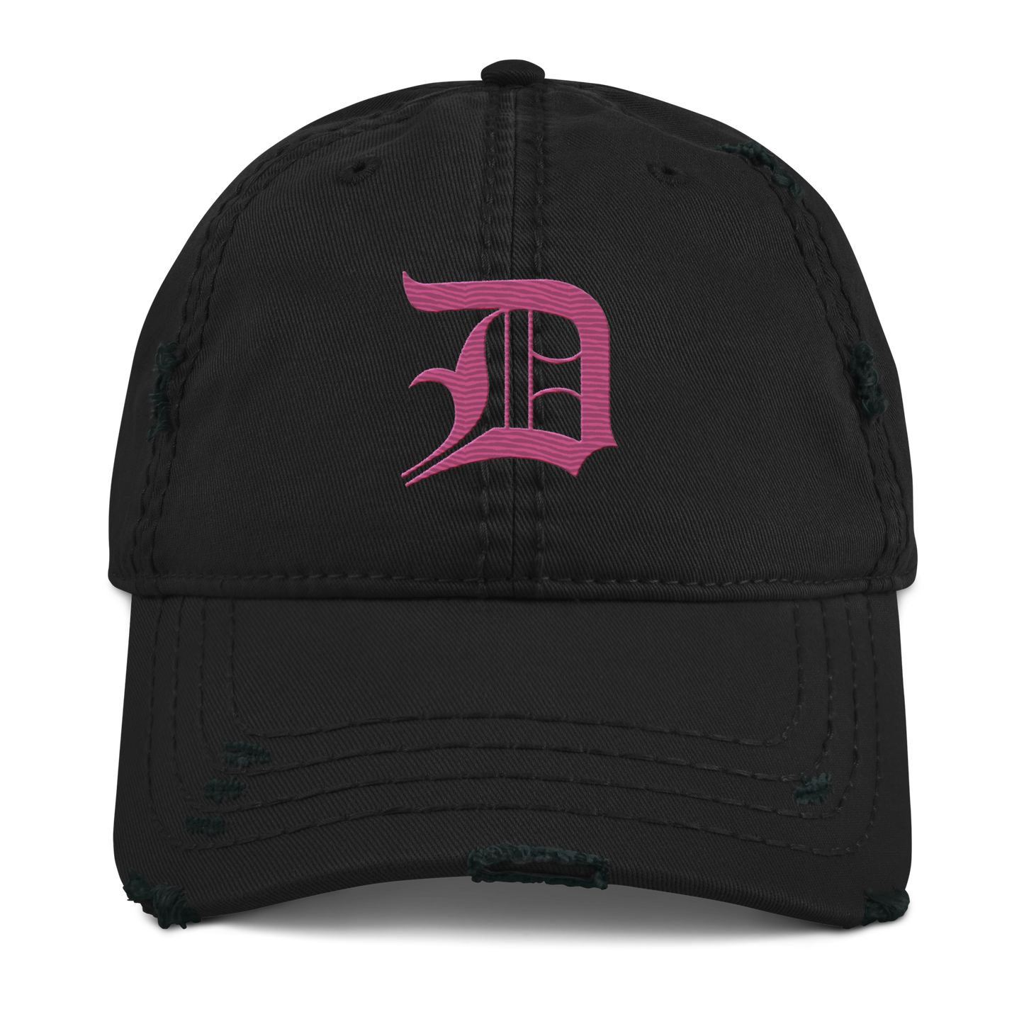 Detroit 'Old English D' Distressed Dad Hat (Apple Blossom Pink)