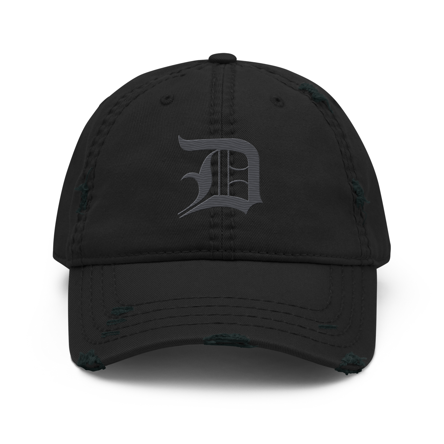 Detroit 'Old English D' Distressed Dad Hat (Iron Ore Grey)