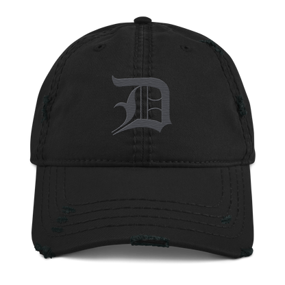 Detroit 'Old English D' Distressed Dad Hat (Iron Ore Grey)