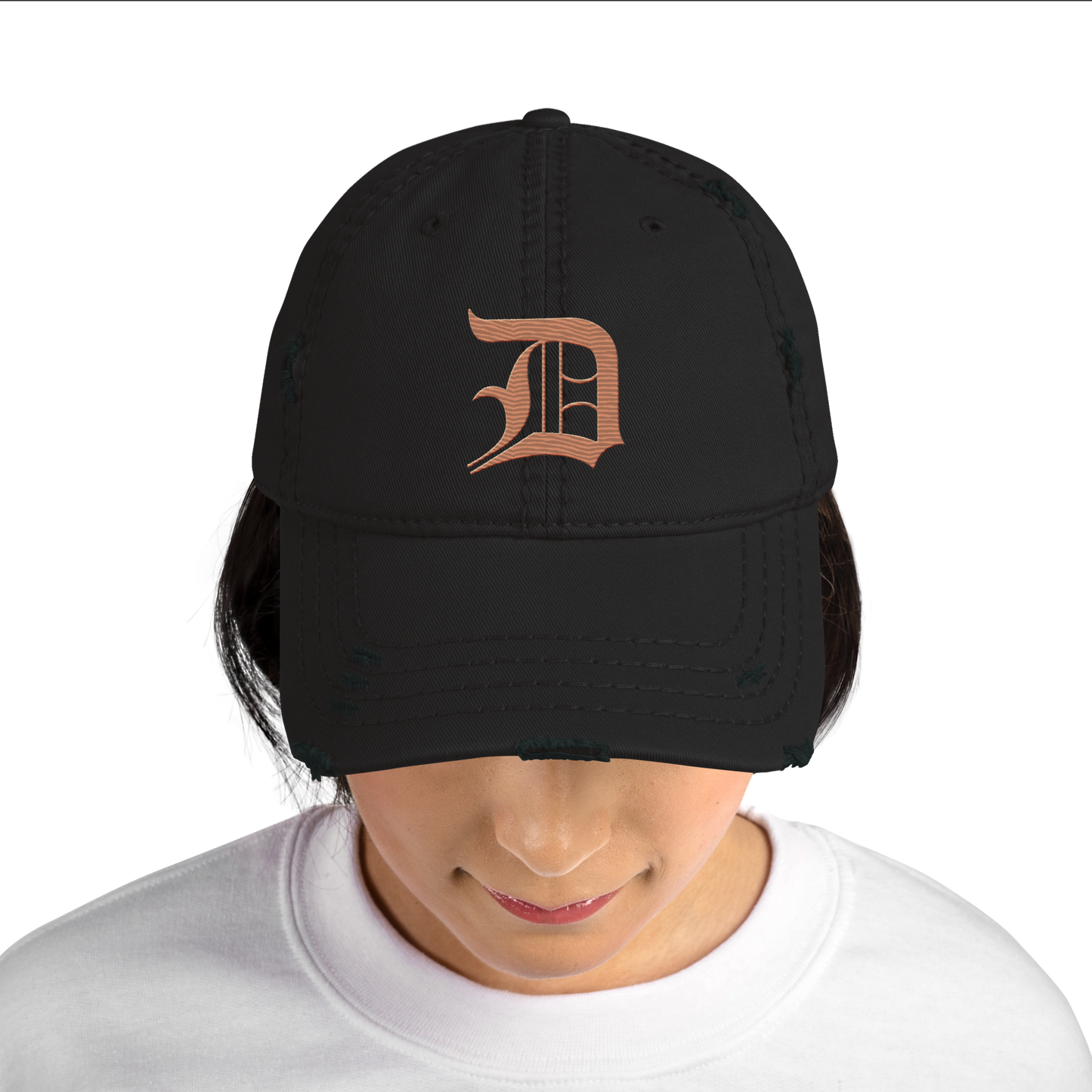 Detroit 'Old English D' Distressed Dad Hat (Copper)