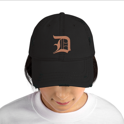 Detroit 'Old English D' Distressed Dad Hat (Copper)