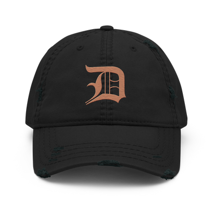 Detroit 'Old English D' Distressed Dad Hat (Copper)