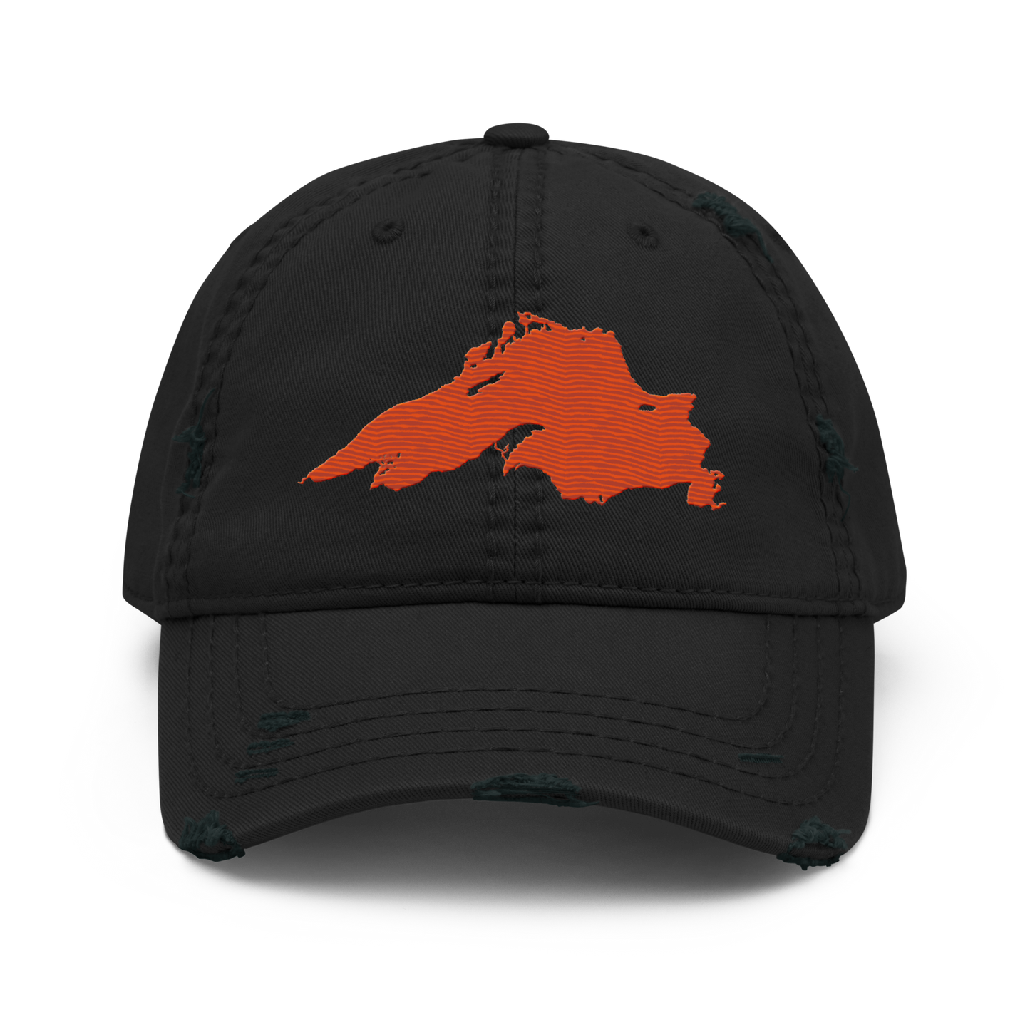 Lake Superior Distressed Dad Hat | Maple Leaf Orange