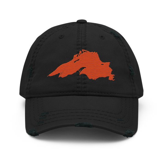 Lake Superior Distressed Dad Hat | Maple Leaf Orange